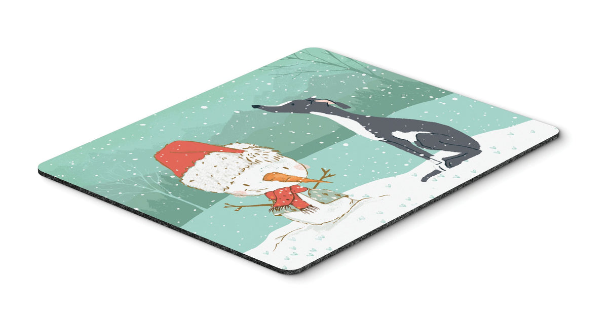 Black Greyhound Snowman Christmas Mouse Pad, Hot Pad or Trivet CK2044MP by Caroline&#39;s Treasures