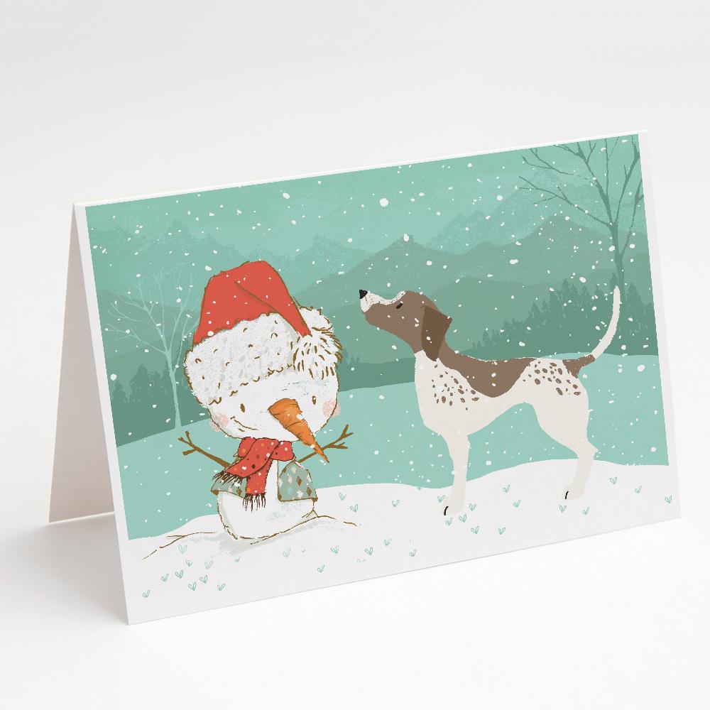 Buy this German Shorthair Snowman Christmas Greeting Cards and Envelopes Pack of 8