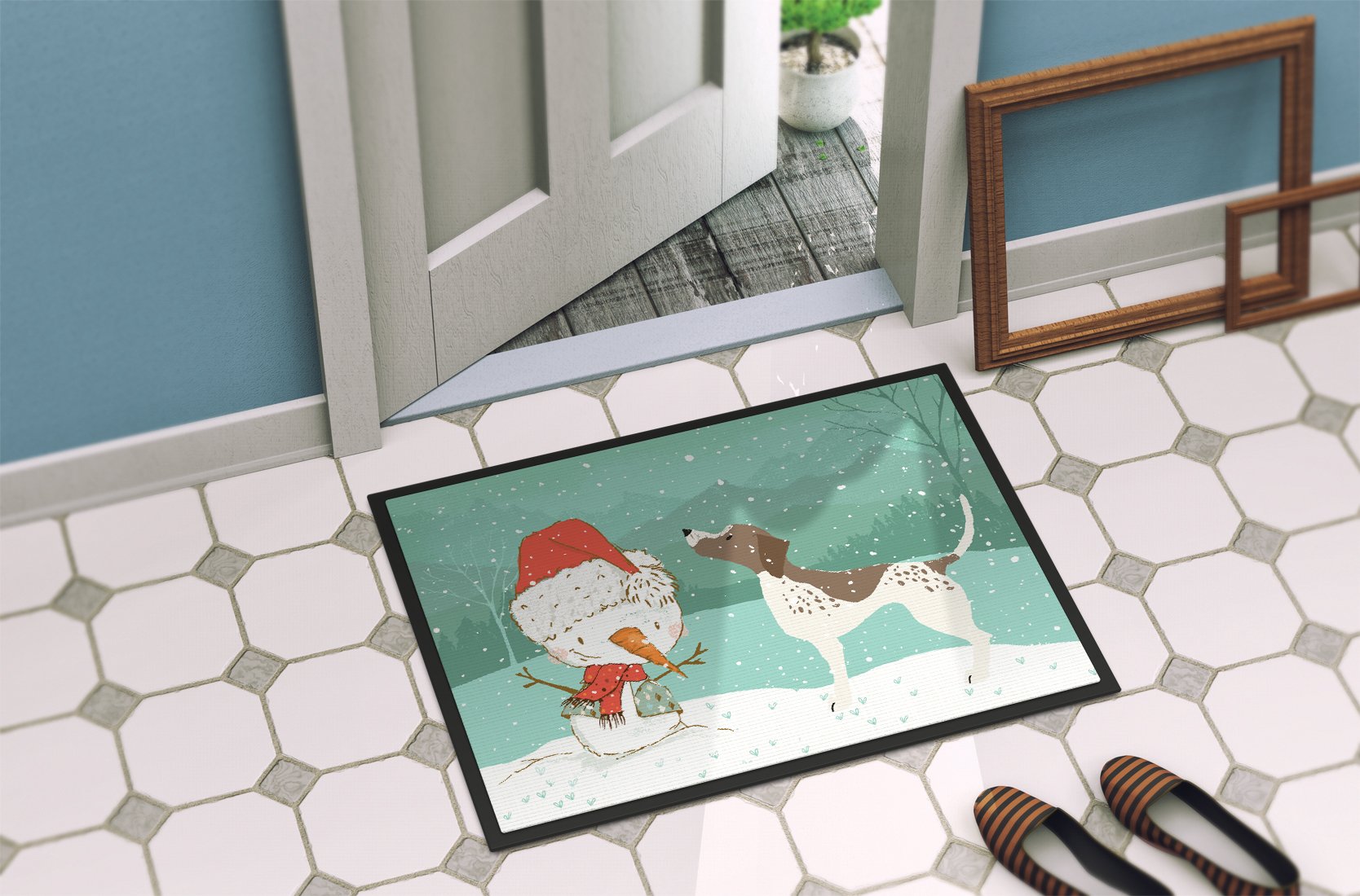 German Shorthair Snowman Christmas Indoor or Outdoor Mat 24x36 CK2045JMAT by Caroline's Treasures