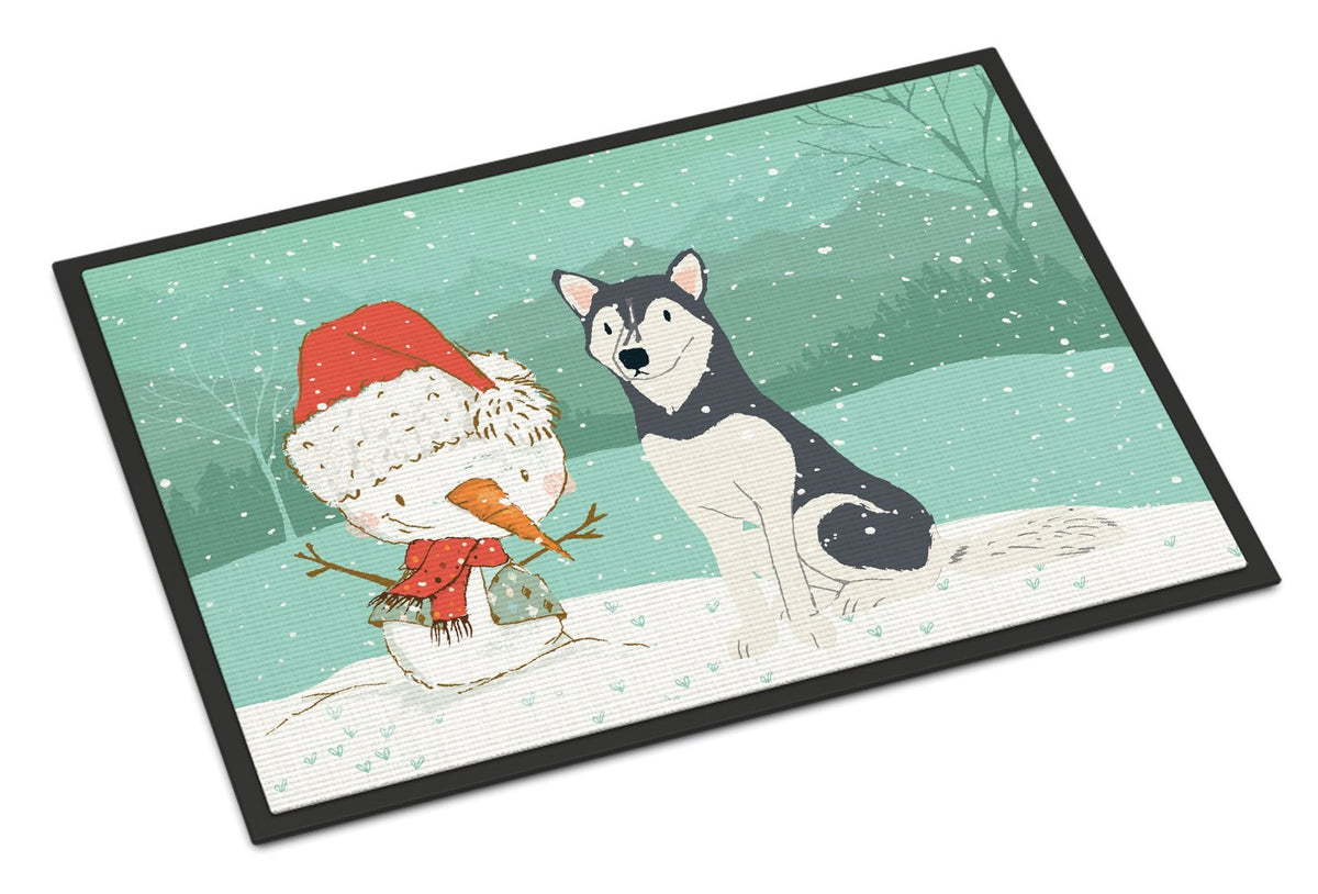 Siberian Husky Snowman Christmas Indoor or Outdoor Mat 24x36 CK2046JMAT by Caroline&#39;s Treasures