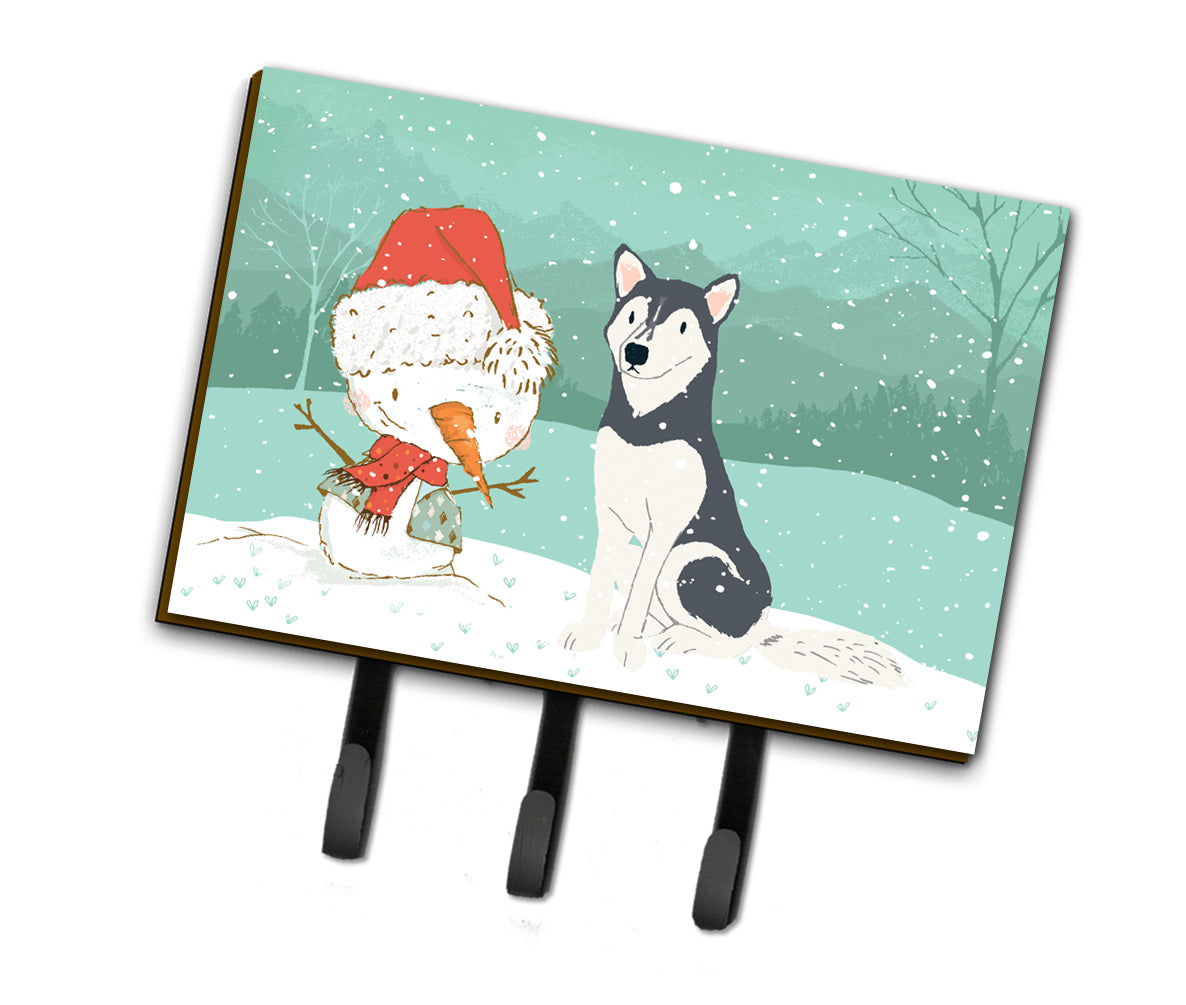 Siberian Husky Snowman Christmas Leash or Key Holder CK2046TH68
