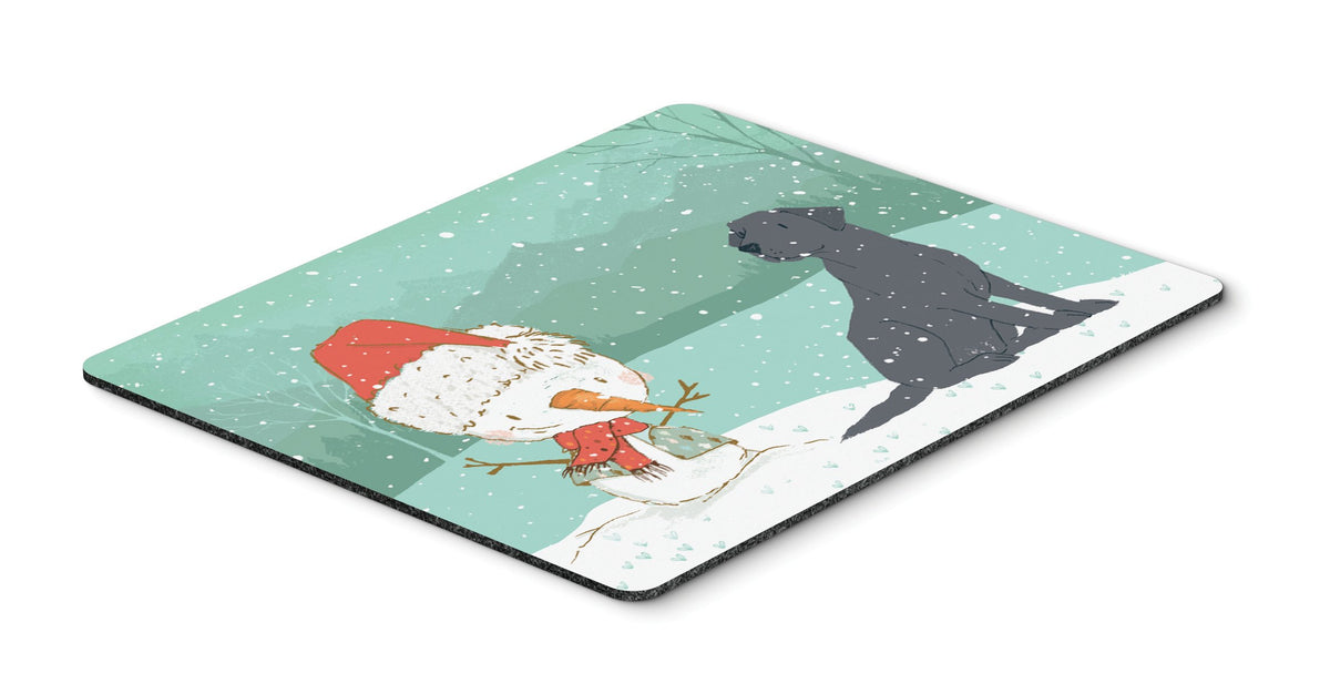 Black Labrador Snowman Christmas Mouse Pad, Hot Pad or Trivet CK2047MP by Caroline&#39;s Treasures