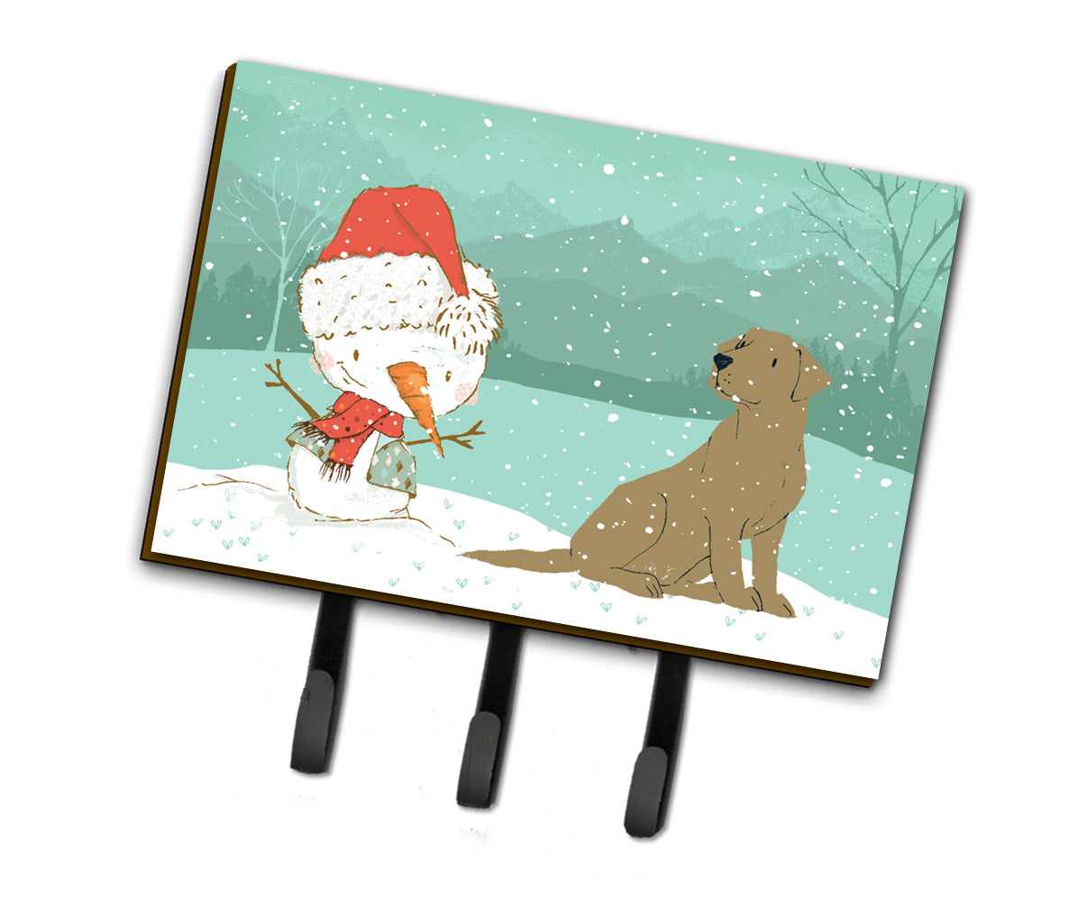 Chocolate Labrador Snowman Christmas Leash or Key Holder CK2048TH68