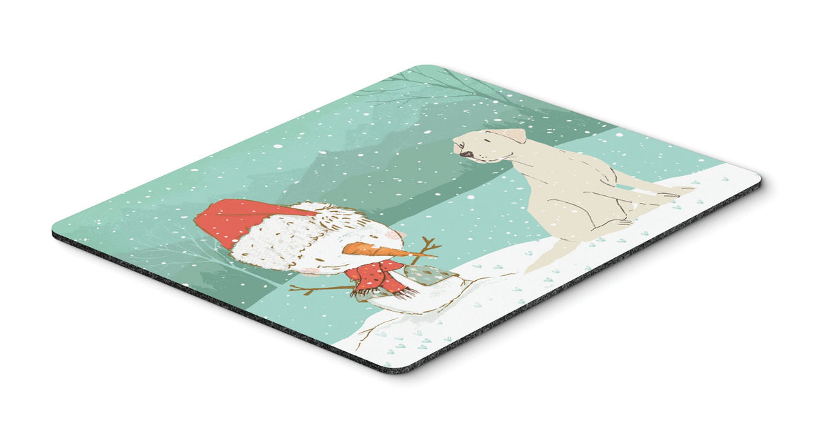 Yellow Labrador Snowman Christmas Mouse Pad, Hot Pad or Trivet CK2049MP by Caroline&#39;s Treasures