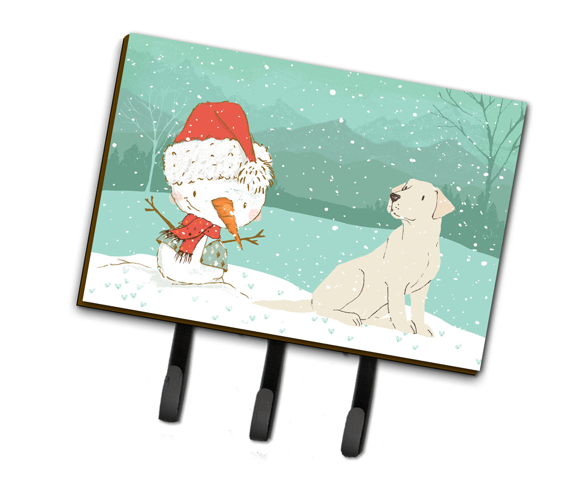 Yellow Labrador Snowman Christmas Leash or Key Holder CK2049TH68