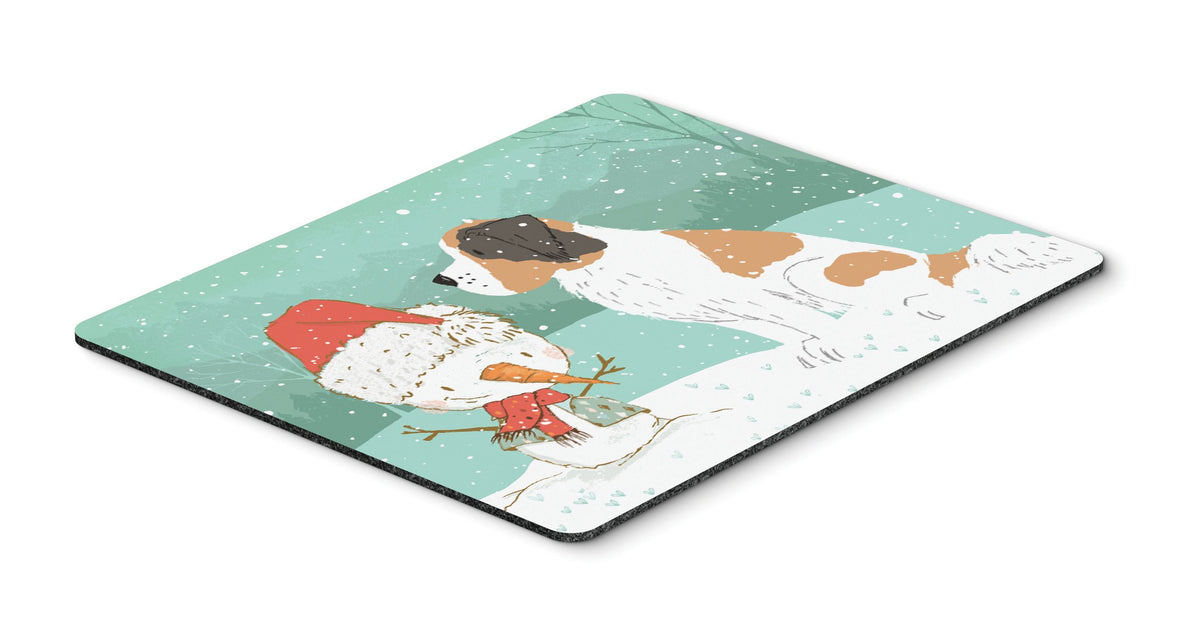 Saint Bernard Snowman Christmas Mouse Pad, Hot Pad or Trivet CK2050MP by Caroline&#39;s Treasures