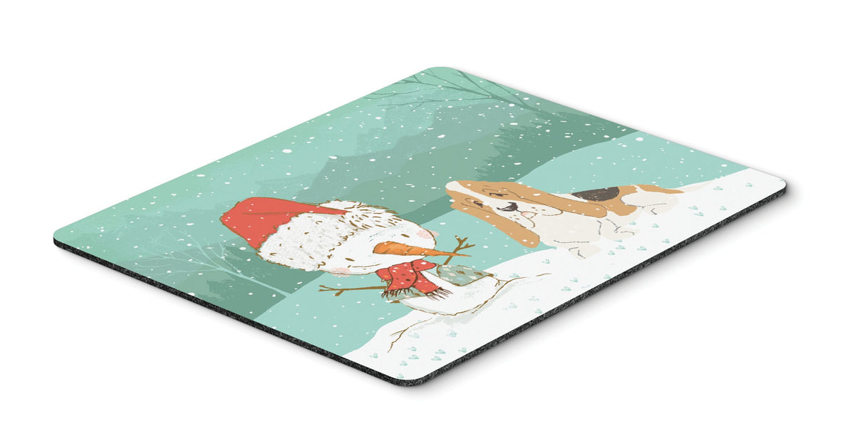 Basset Hound Snowman Christmas Mouse Pad, Hot Pad or Trivet CK2051MP by Caroline&#39;s Treasures