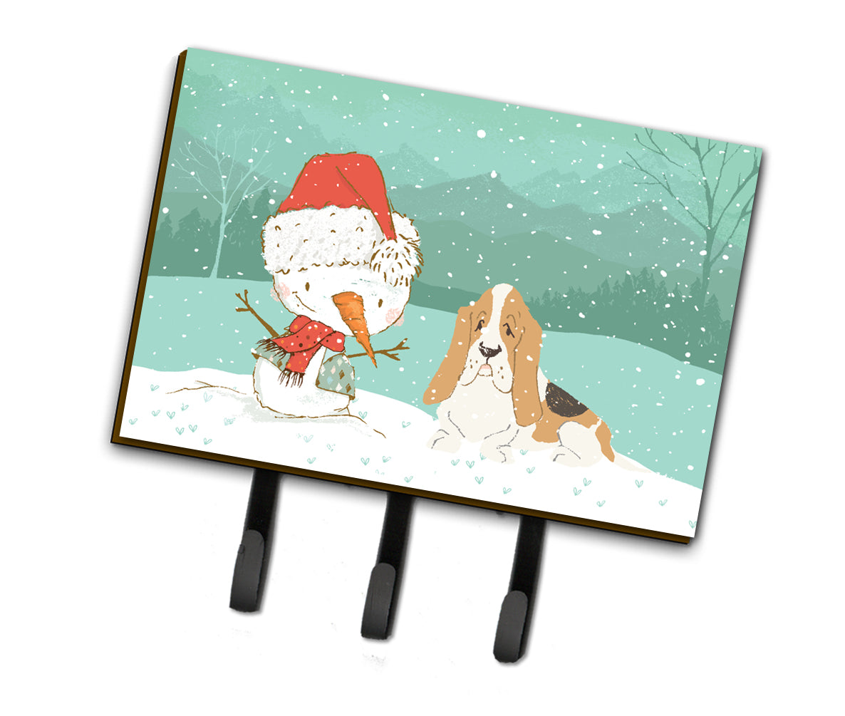 Basset Hound Snowman Christmas Leash or Key Holder CK2051TH68