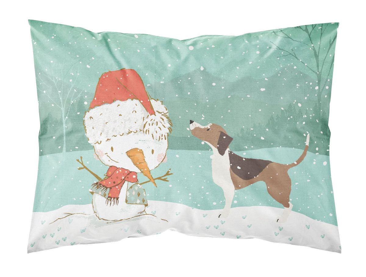 Beagle Snowman Christmas Fabric Standard Pillowcase CK2052PILLOWCASE by Caroline&#39;s Treasures
