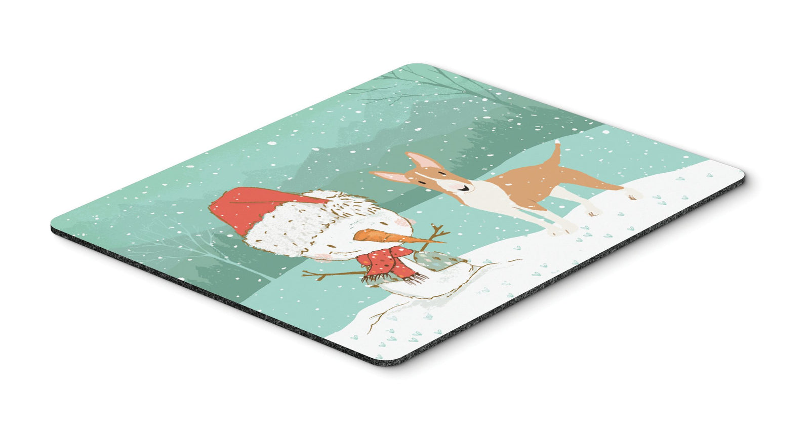 Fawn Bull Terrier Snowman Christmas Mouse Pad, Hot Pad or Trivet CK2056MP by Caroline's Treasures