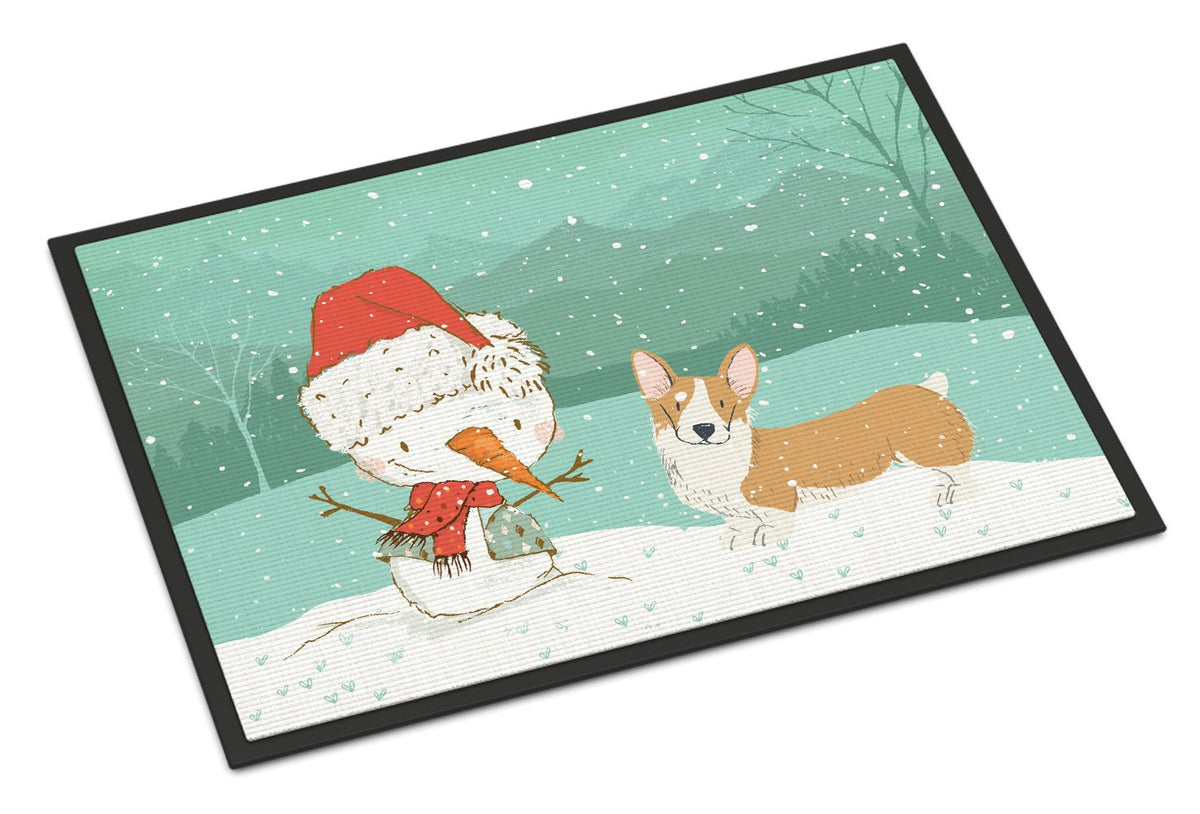 Pembroke Corgi Snowman Christmas Indoor or Outdoor Mat 24x36 CK2060JMAT by Caroline&#39;s Treasures