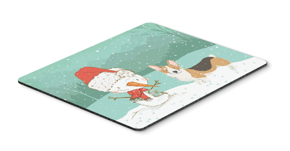 Tricolor Pembroke Corgi Snowman Christmas Mouse Pad, Hot Pad or Trivet CK2061MP by Caroline&#39;s Treasures