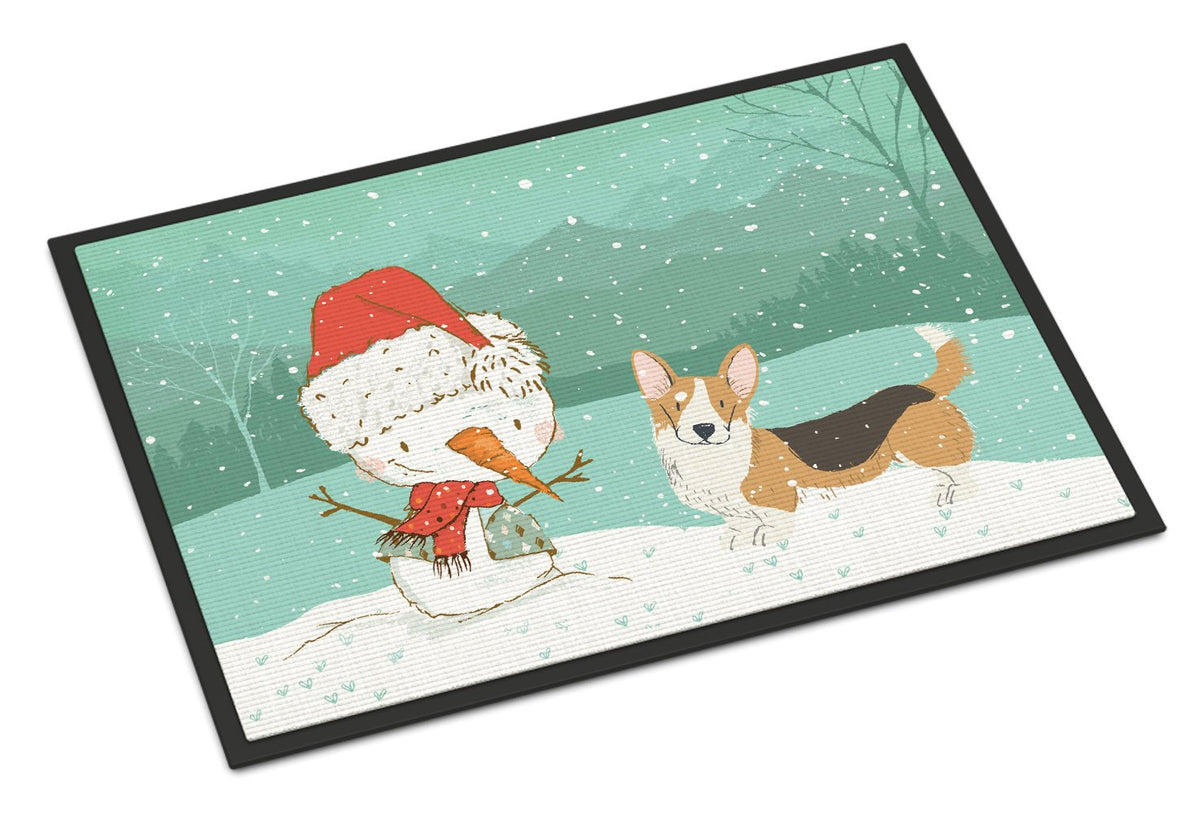 Tricolor Cardigan Corgi Snowman Christmas Indoor or Outdoor Mat 24x36 CK2062JMAT by Caroline&#39;s Treasures