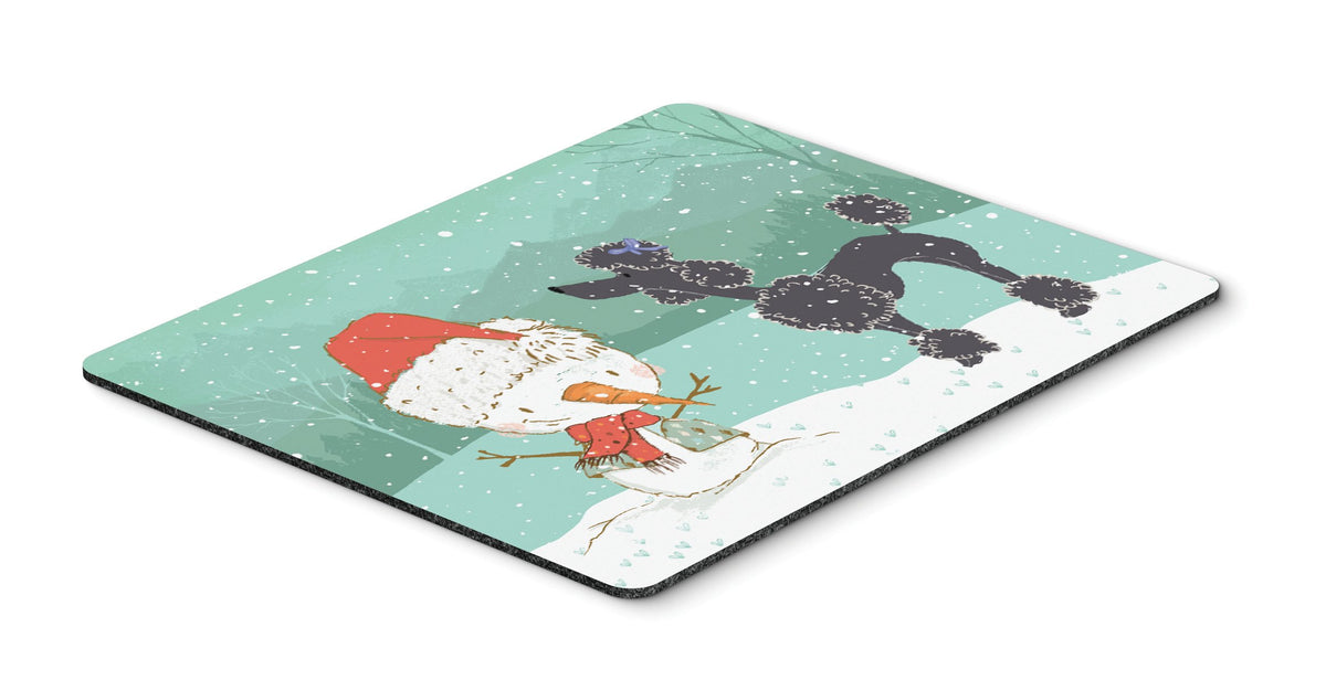 Black Poodle Snowman Christmas Mouse Pad, Hot Pad or Trivet CK2064MP by Caroline&#39;s Treasures