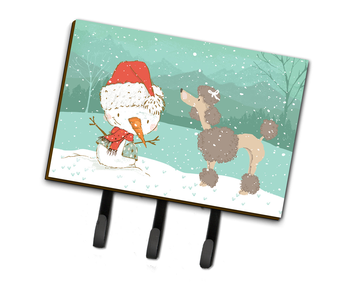 Chocolate Poodle Snowman Christmas Leash or Key Holder CK2065TH68  the-store.com.