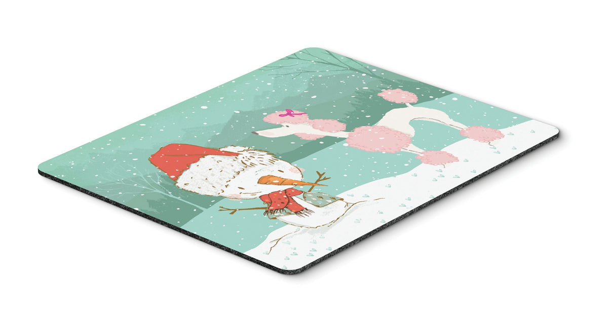 Pink Poodle Snowman Christmas Mouse Pad, Hot Pad or Trivet CK2066MP by Caroline&#39;s Treasures