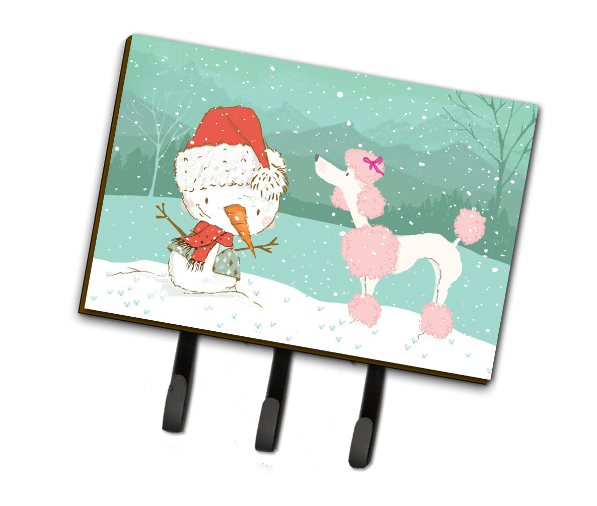Pink Poodle Snowman Christmas Leash or Key Holder CK2066TH68