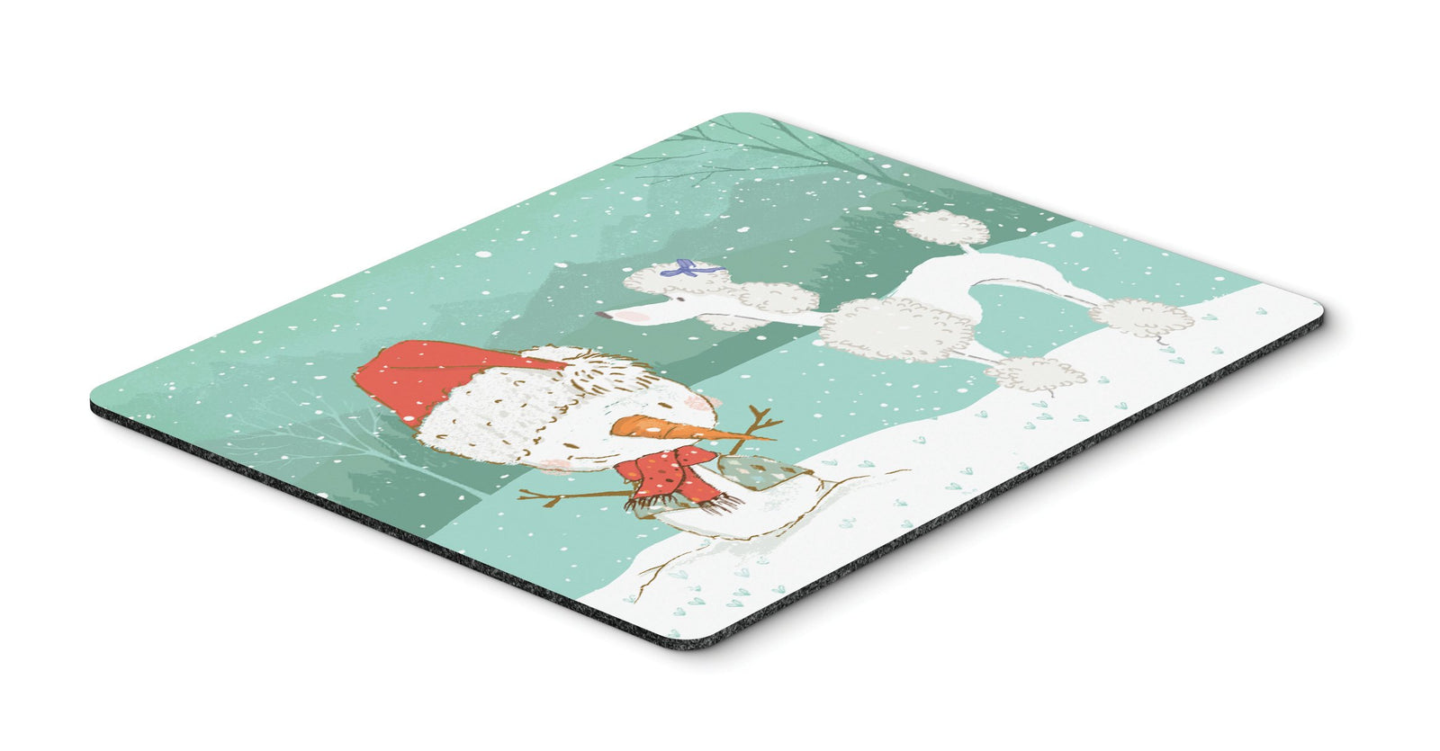 White Poodle Snowman Christmas Mouse Pad, Hot Pad or Trivet CK2067MP by Caroline's Treasures