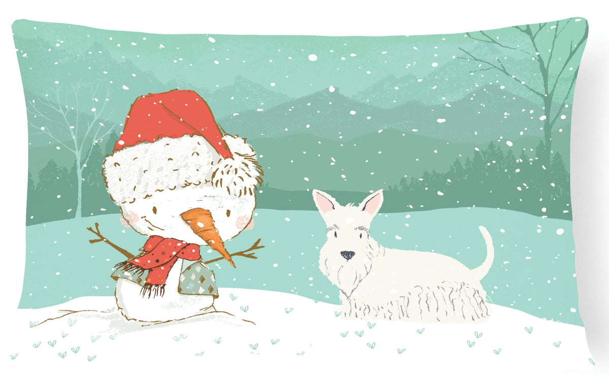 Wheaten Scottish Terrier Snowman Christmas Canvas Fabric Decorative Pillow CK2069PW1216 by Caroline&#39;s Treasures