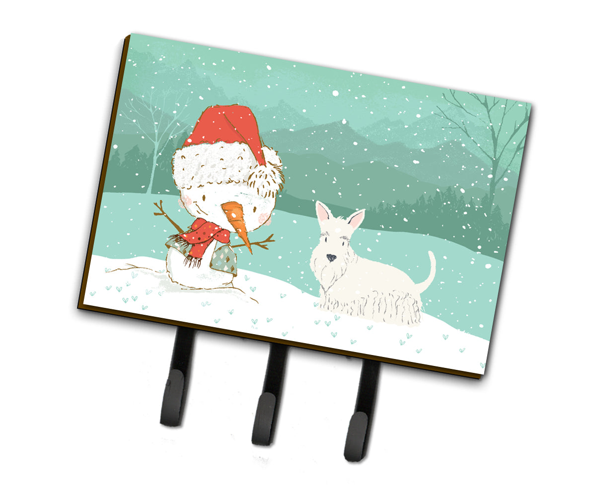 Wheaten Scottish Terrier Snowman Christmas Leash or Key Holder CK2069TH68