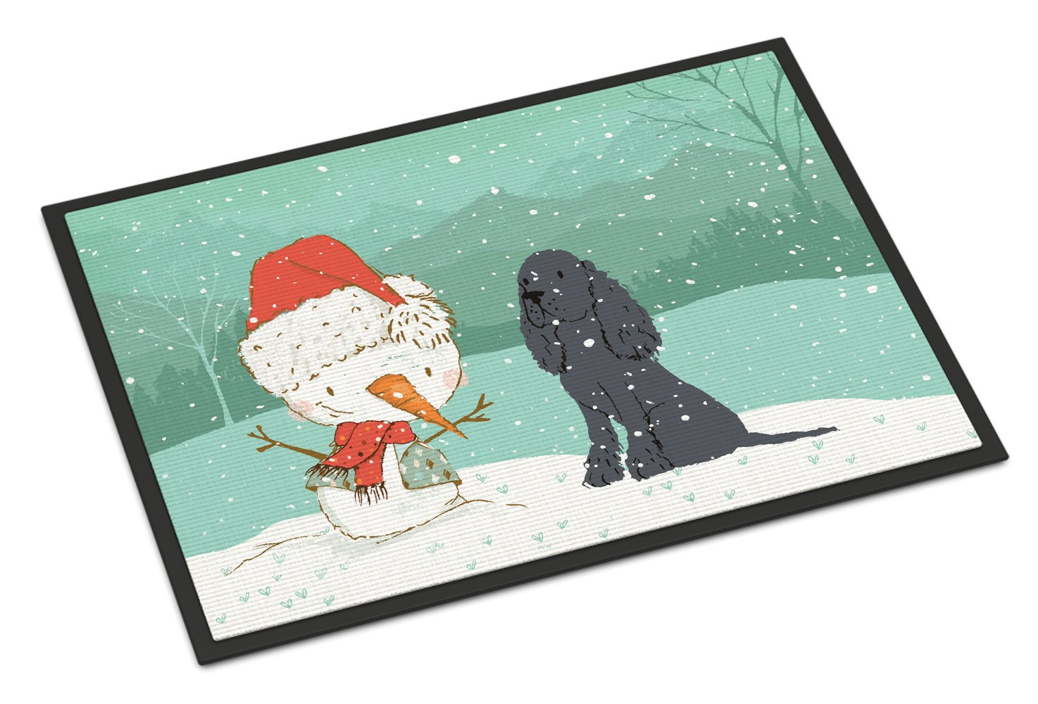 Black Spaniel Snowman Christmas Indoor or Outdoor Mat 24x36 CK2070JMAT by Caroline's Treasures