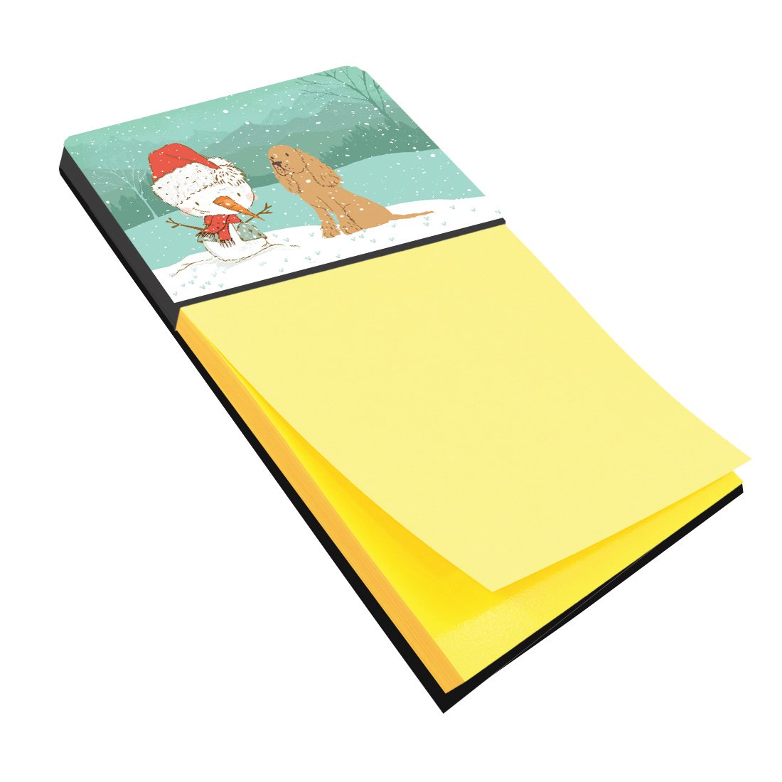 Tan Spaniel Snowman Christmas Sticky Note Holder CK2071SN by Caroline&#39;s Treasures