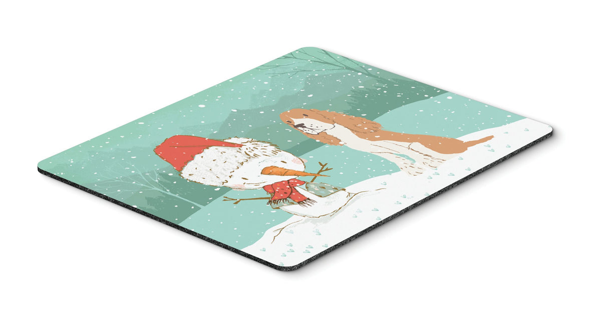 Red Spaniel Snowman Christmas Mouse Pad, Hot Pad or Trivet CK2072MP by Caroline&#39;s Treasures