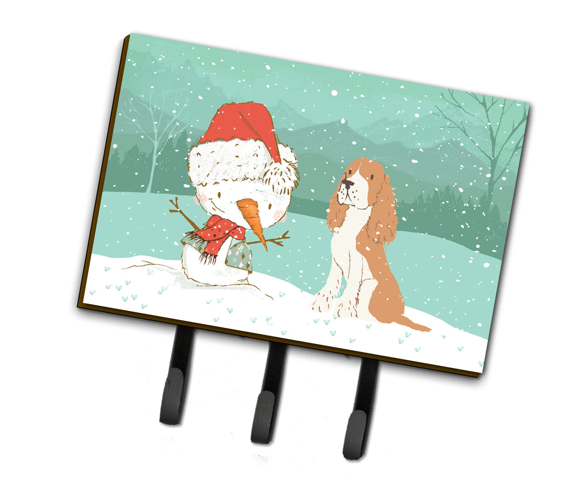 Red Spaniel Snowman Christmas Leash or Key Holder CK2072TH68  the-store.com.
