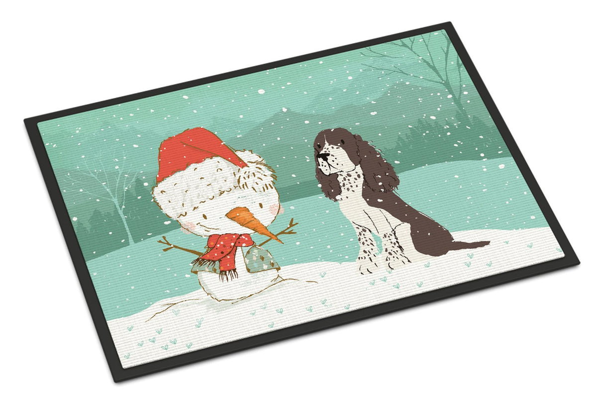 Brown English Springer Spaniel Snowman Christmas Indoor or Outdoor Mat 24x36 CK2074JMAT by Caroline&#39;s Treasures