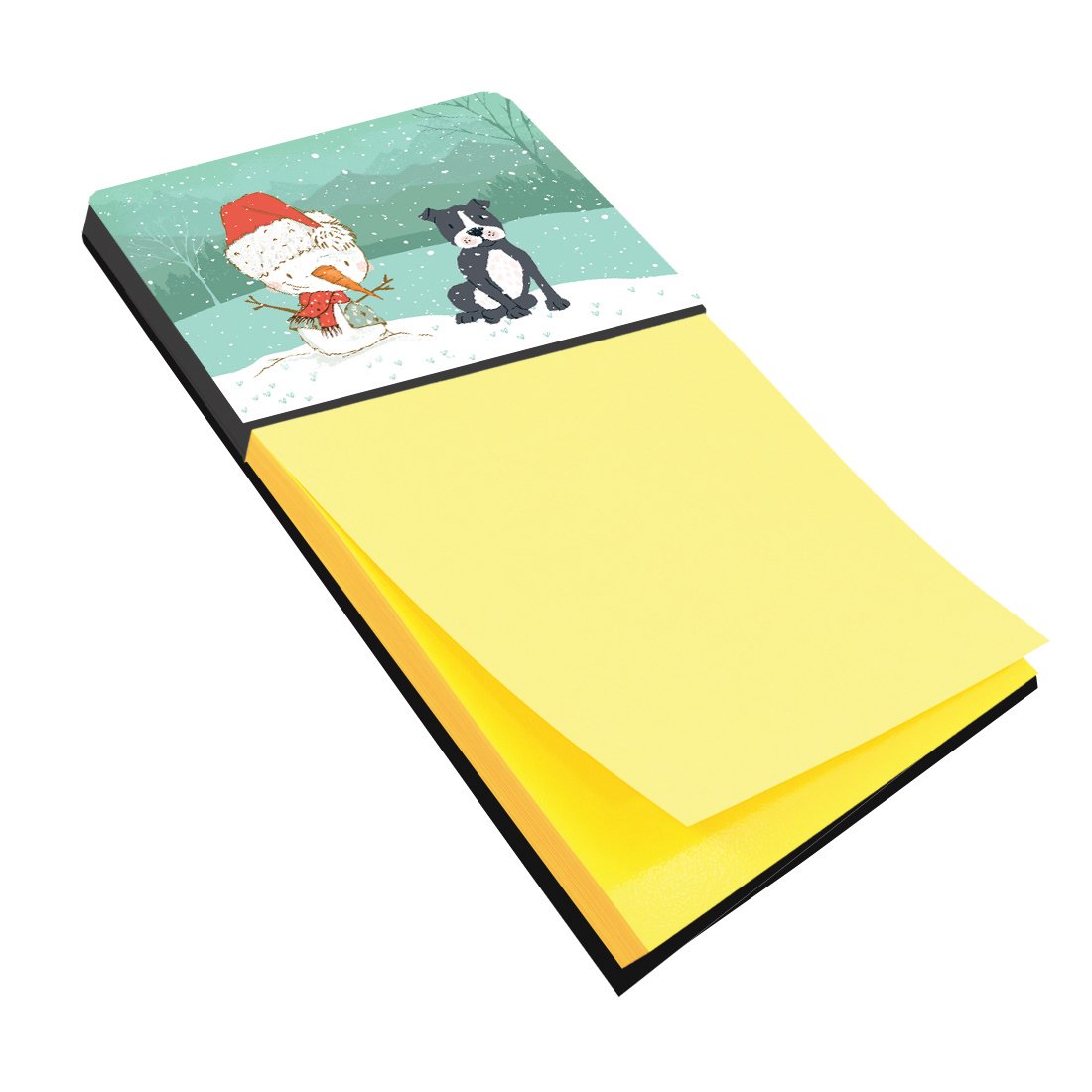 Black Staffie Snowman Christmas Sticky Note Holder CK2075SN by Caroline&#39;s Treasures