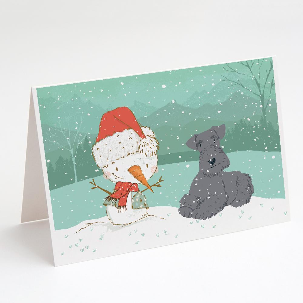Buy this Lakeland Terrier Snowman Christmas Greeting Cards and Envelopes Pack of 8