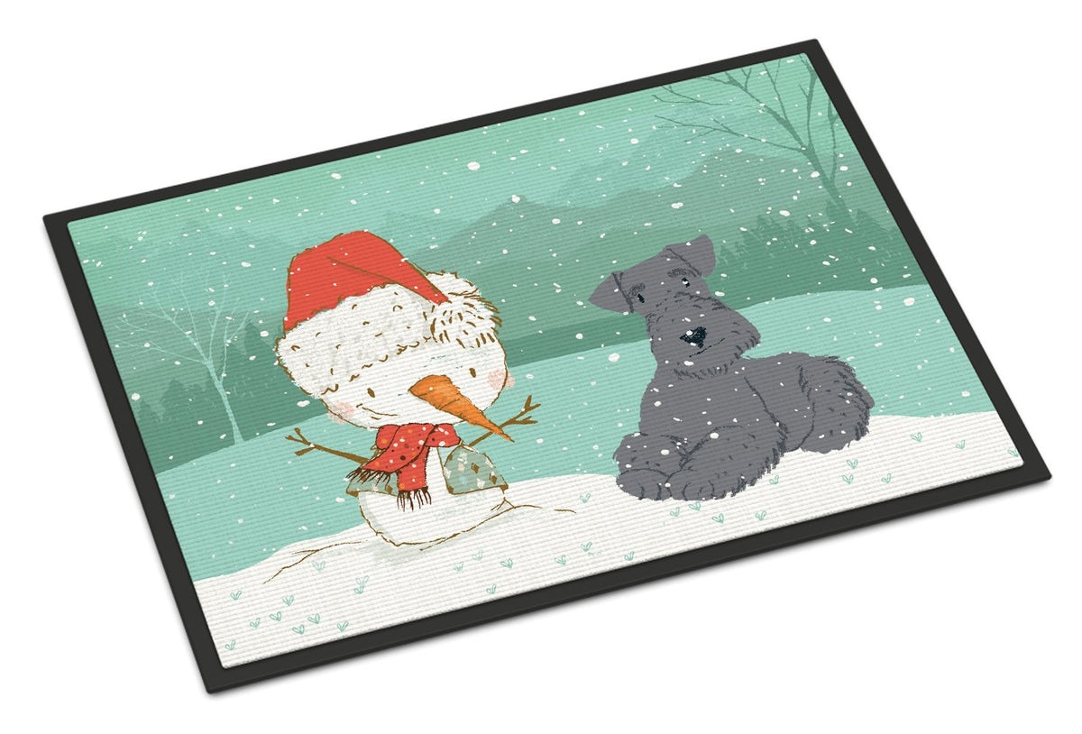 Lakeland Terrier Snowman Christmas Indoor or Outdoor Mat 24x36 CK2077JMAT by Caroline&#39;s Treasures
