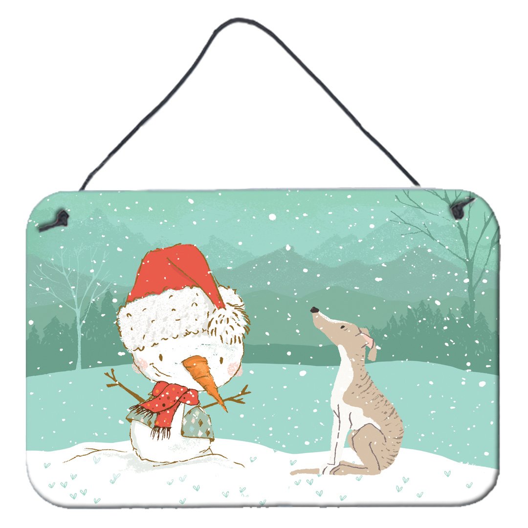 Whippet Snowman Christmas Wall or Door Hanging Prints CK2079DS812 by Caroline's Treasures