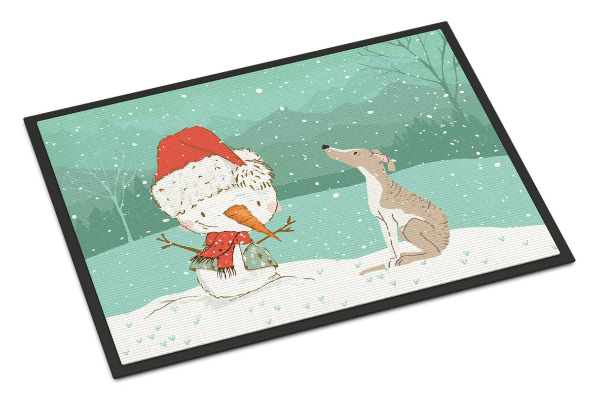Whippet Snowman Christmas Indoor or Outdoor Mat 24x36 CK2079JMAT by Caroline&#39;s Treasures