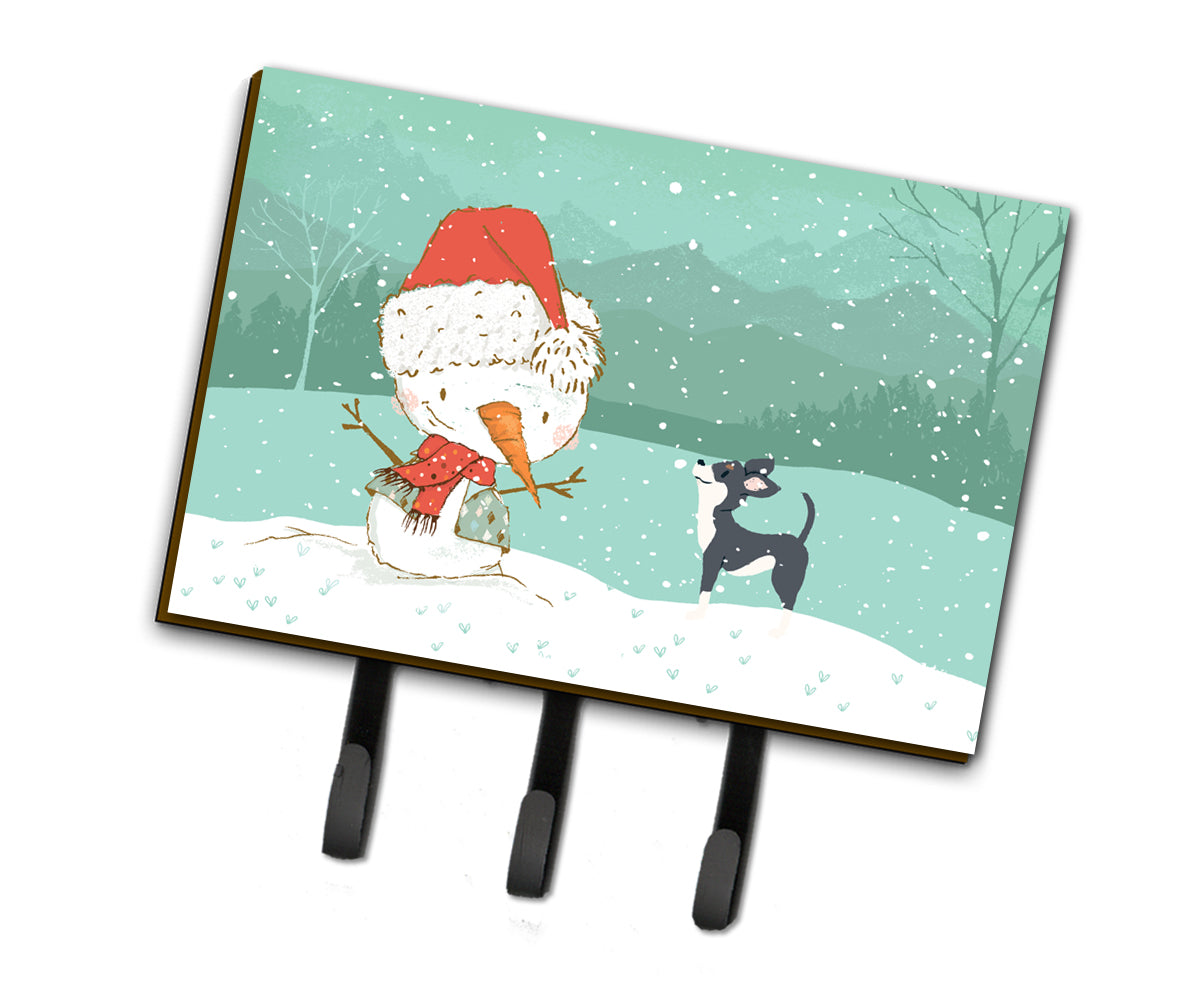 Black Chihuahua Snowman Christmas Leash or Key Holder CK2080TH68