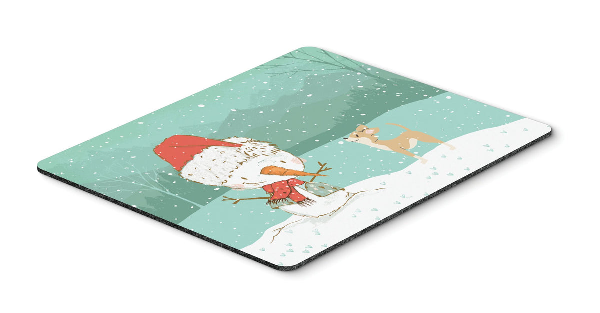 Tan Chihuahua Snowman Christmas Mouse Pad, Hot Pad or Trivet CK2081MP by Caroline&#39;s Treasures