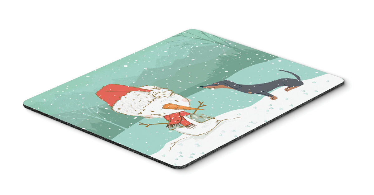 Black Tan Dachshund Snowman Christmas Mouse Pad, Hot Pad or Trivet CK2083MP by Caroline&#39;s Treasures