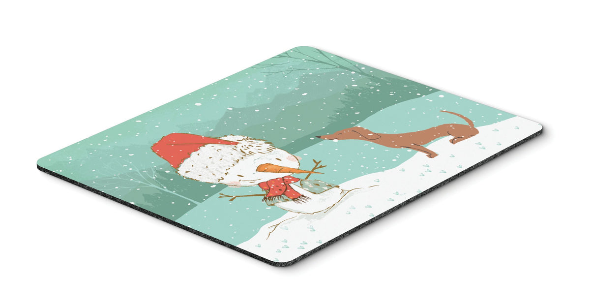 Red Dachshund Snowman Christmas Mouse Pad, Hot Pad or Trivet CK2084MP by Caroline&#39;s Treasures