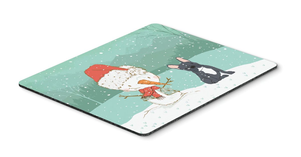 Black French Bulldog Snowman Christmas Mouse Pad, Hot Pad or Trivet CK2085MP by Caroline&#39;s Treasures