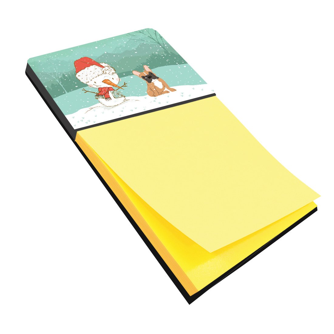 Fawn French Bulldog Snowman Christmas Sticky Note Holder CK2086SN by Caroline's Treasures