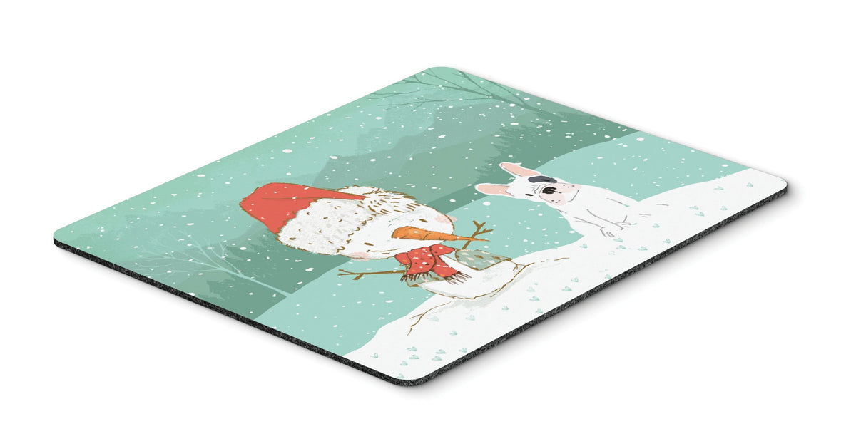 Piebald French Bulldog Snowman Christmas Mouse Pad, Hot Pad or Trivet CK2087MP by Caroline&#39;s Treasures