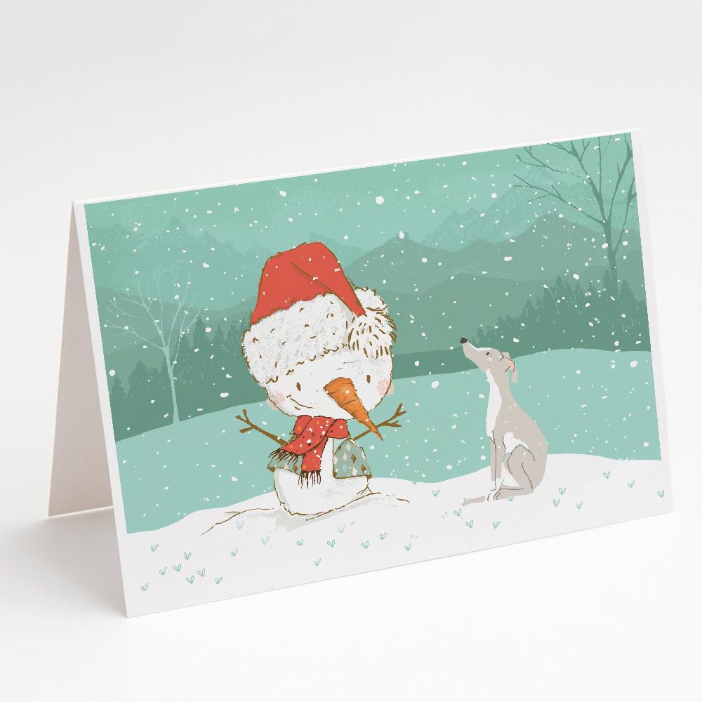 Buy this Italian Greyhound Snowman Christmas Greeting Cards and Envelopes Pack of 8