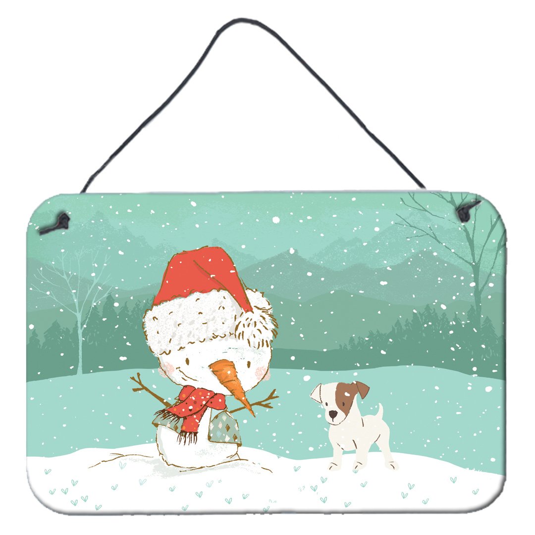 Jack Russell Terrier Snowman Christmas Wall or Door Hanging Prints CK2090DS812 by Caroline&#39;s Treasures