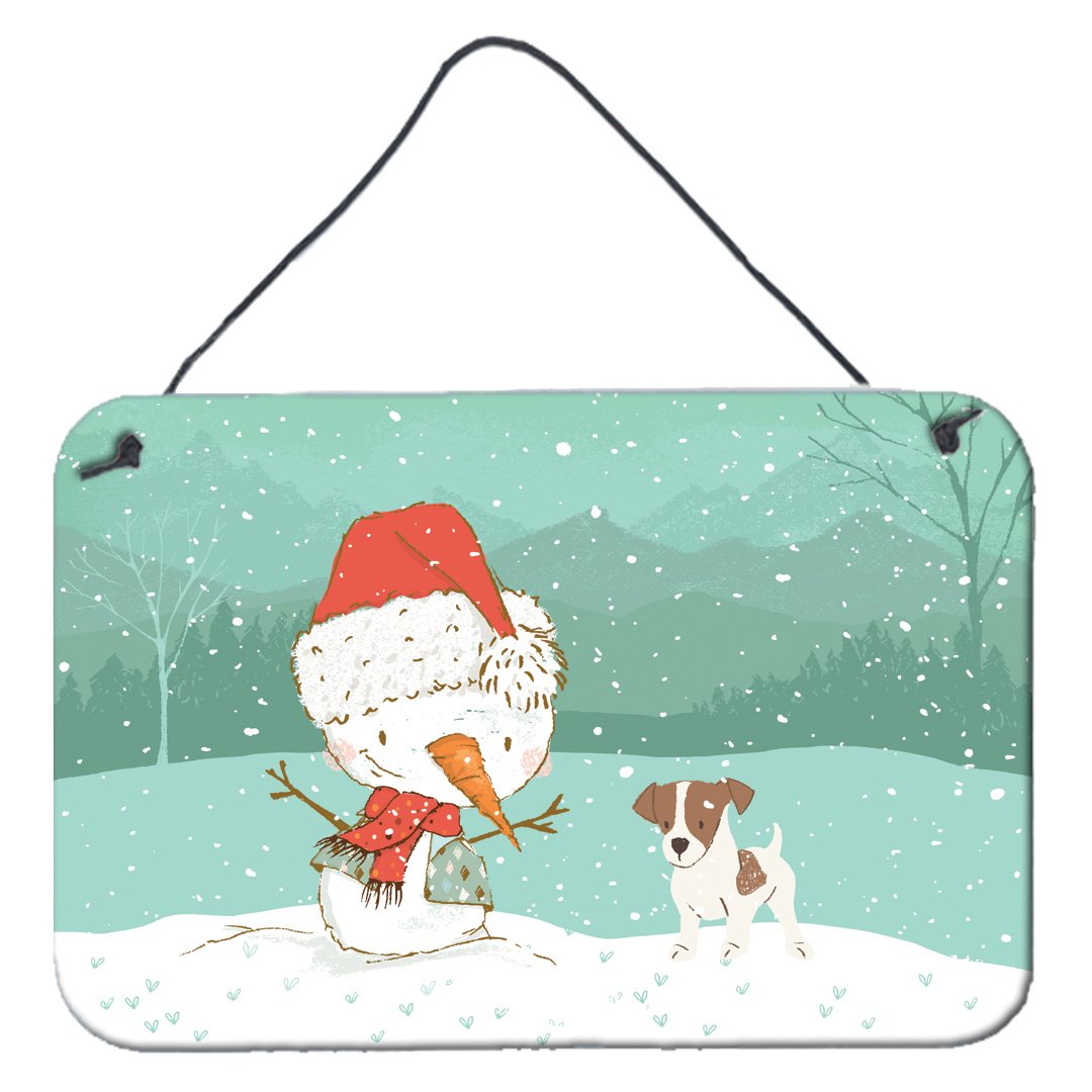 Jack Russell Terrier #2 Snowman Christmas Wall or Door Hanging Prints CK2091DS812 by Caroline&#39;s Treasures