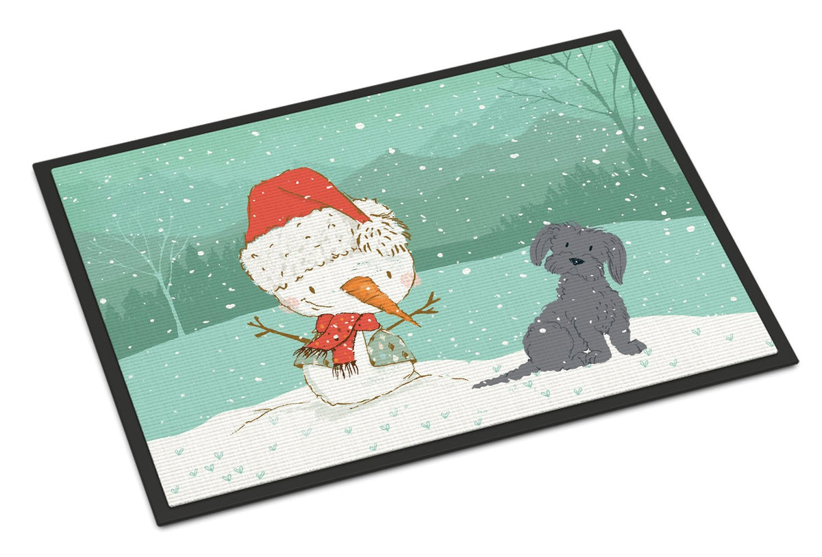 Black Maltese Snowman Christmas Indoor or Outdoor Mat 24x36 CK2092JMAT by Caroline&#39;s Treasures