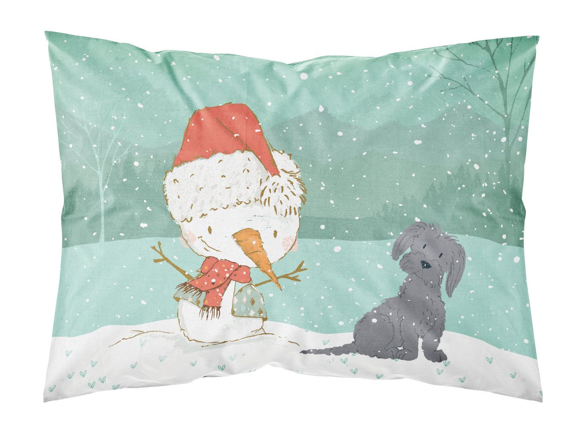 Black Maltese Snowman Christmas Fabric Standard Pillowcase CK2092PILLOWCASE by Caroline&#39;s Treasures
