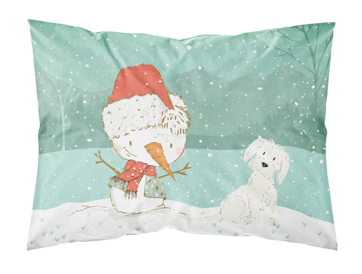 Maltese Snowman Christmas Fabric Standard Pillowcase CK2094PILLOWCASE by Caroline&#39;s Treasures