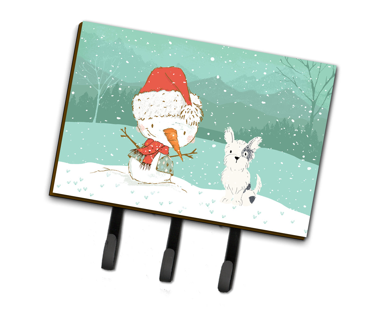 Black and White Terrier Snowman Christmas Leash or Key Holder CK2095TH68  the-store.com.