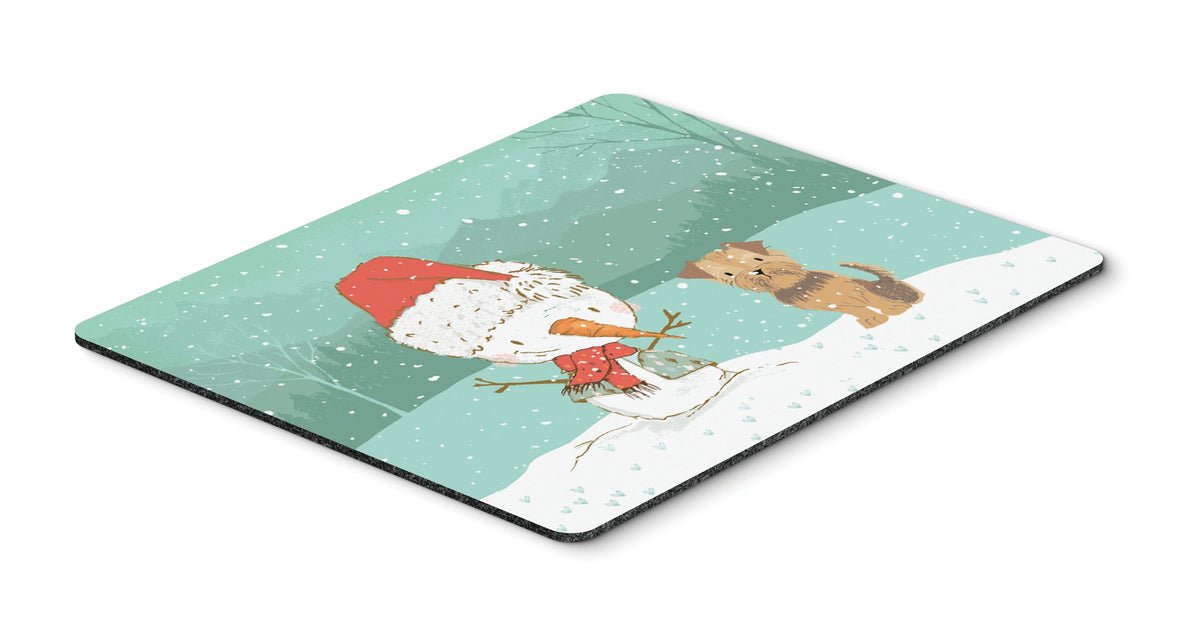 Yorkie Natural Ears Snowman Christmas Mouse Pad, Hot Pad or Trivet CK2099MP by Caroline&#39;s Treasures