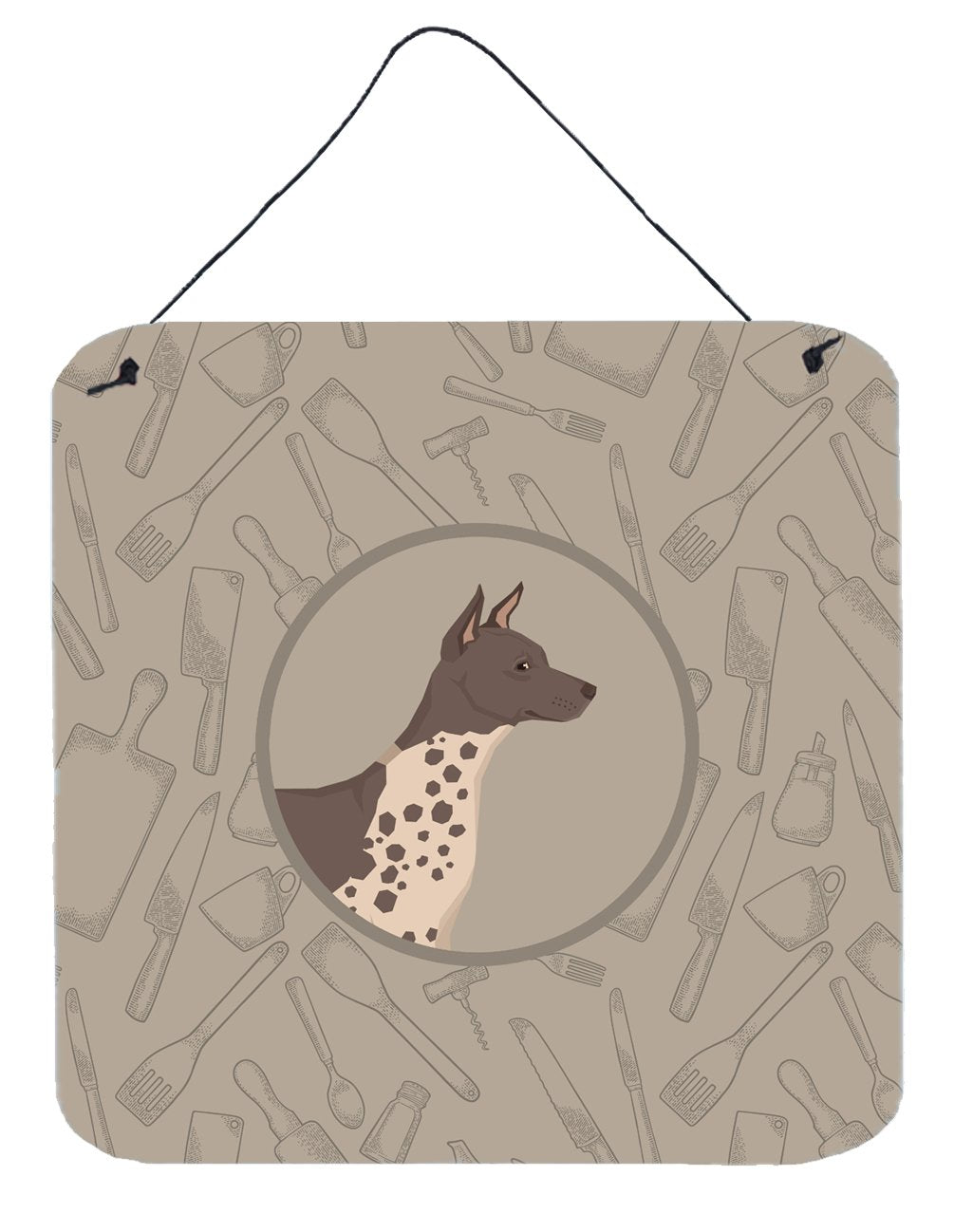 American Hairless Terrier In the Kitchen Wall or Door Hanging Prints CK2161DS66 by Caroline&#39;s Treasures
